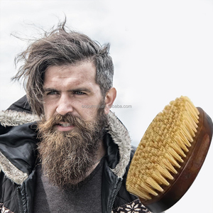 Brosse à barbe personnalisée avec logo pour hommes, barbes et moustaches, 100% poils de sisal pur, brosse à raser en bois, brosse de nettoyage - Product Image 6