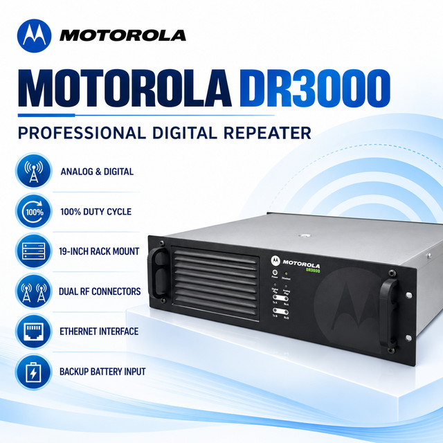 Motorola DR3000 MOTOTRBO DMR Digital Repeater XPR8300 DGR6175 VHF UHF Two Way Repeater with Site Connect for Commercial Network