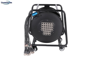 Câble audio multipaire 32 canaux 24 entrées 8 sorties XLR avec chariot enrouleur de câbles mobile pour location de sonorisation de concerts en direct - Product Image 1