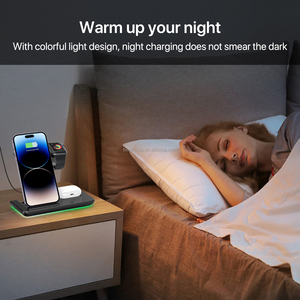 Bốn trong một ánh sáng mẫu có thể gập lại cạnh giường ngủ bảng sạc Receiver Adapter Di động tốt nhất Sạc không dây và điện thoại đứng - Product Image 6