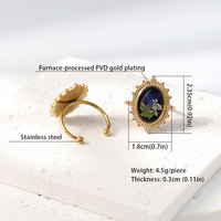 Bague en résine avec fleurs séchées véritables, faite à la main, ovale, dorée, réglable, bijoux floraux pressés naturels, cadeau pour femmes