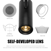 Projecteur sur rail LED COB 18W orientable anti-éblouissement, angle réglable de 15 à 60 degrés, intensité variable, CRI 95 élevé, éclairage moderne pour musées et salles d'art