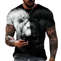 Camisetas Deportivas de Verano 2024, Estilo Europeo Americano, Estampado Animal 3D, Manga Corta, Secado Rápido, Transpirables, Digitales
