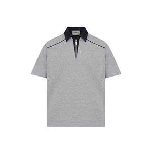 T-shirt da uomo <span class=keywords><strong>a</strong></span> maniche corte, casual, con collo <span class=keywords><strong>a</strong></span> mezza zip, design <span class=keywords><strong>a</strong></span> strati <span class=keywords><strong>2</strong></span>-in-1, vestibilità ampia, 230g - Product Image 1