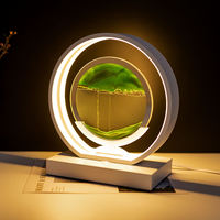 Lampe de table LED avec sable mouvant dynamique en forme de sablier, décoration artistique 3D, peinture cinétique, lumière nocturne