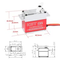 Offre Spéciale Moteur numérique sans noyau KST DS3509MG 35kg 8.4V HV avec engrenage métallique 25T, couple élevé, pour avion et bateau RC 30cc 120Class