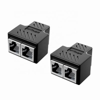 Divisor de cable de teléfono 3 vías RJ11 acoplador hembra 1 a 2 adaptador rama 6P6C conector de extensión