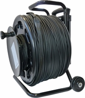 Câble à fibres optiques LC vers LC. Bobine de câble à fibre optique tactique de 500 mètres avec enrouleur de câble à fibre optique