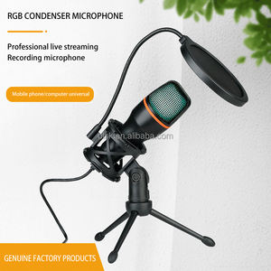 Clavax CLLM-ME4 USB Microphone de jeu RGB lumières éblouissantes ordinateur k enregistrement de chanson téléphone portable diffusion en direct - Product Image 2