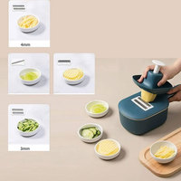 Hachoir de cuisine multifonctionnel manuel pour fruits et légumes avec récipient en plastique, antiadhésif et facile à nettoyer