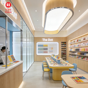 Custom Wooden Display Counter & Shop Fixture with LED Decoration for Art Toy Blind Box Store - Product Image 6