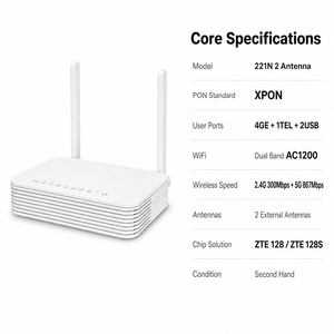 221N-2 ZTE 128/128S AC1200 2.4G 5G WiFi de Doble Banda 5 4GE+1TEL+2USB con Soporte OMCI TR069, Compartir Archivos, Conexión de Impresora, XPON ONU VSOL - Product Image 4