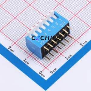 DSDP-07-B DIP Switch Through hole Component (THT) Switch Piano Key 7 2.54mm Blue - Product Image 1
