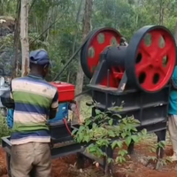 Concasseur à mâchoires industriel PE250x400 robuste pour granit et basalte, capacité de charge maximale 210 mm, pour roche primaire