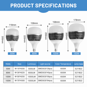 Buena calidad nuevo estilo 2 años de garantía de luz bombillas led 100LM/<span class=keywords><strong>W</strong></span> <span class=keywords><strong>E27</strong></span>/B22 50W 100W 150W bombillas LED - Product Image 2