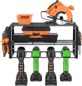 Heavy Duty Metal Tool <b>Shelf</b> <b>Wall</b> <b>Mount</b> Drill Holder, Utility Storage Power Tool Organizer, Garage Tool Organizers and Storage - Product Image 5