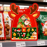 Op maat gemaakte, gestanste, staande pouch met venster, voedselveilige gelamineerde verpakking voor kindersnacks, zoals snoep, koekjes en gedroogd fruit.