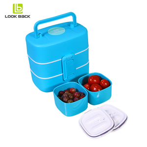 Boîte à bento portable étanche avec 4 compartiments, conteneur à déjeuner empilable en plastique/PP, boîte à déjeuner pour adultes, enfants, enfants - Product Image 6