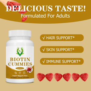 OEM ODM vegan ไบโอติน gummies วิตามิน B12สังกะสีเมธิลโฟเลตอาหารเสริมความงามสนับสนุนผมและเล็บแข็งแรงผิวสุขภาพดี - Product Image 3