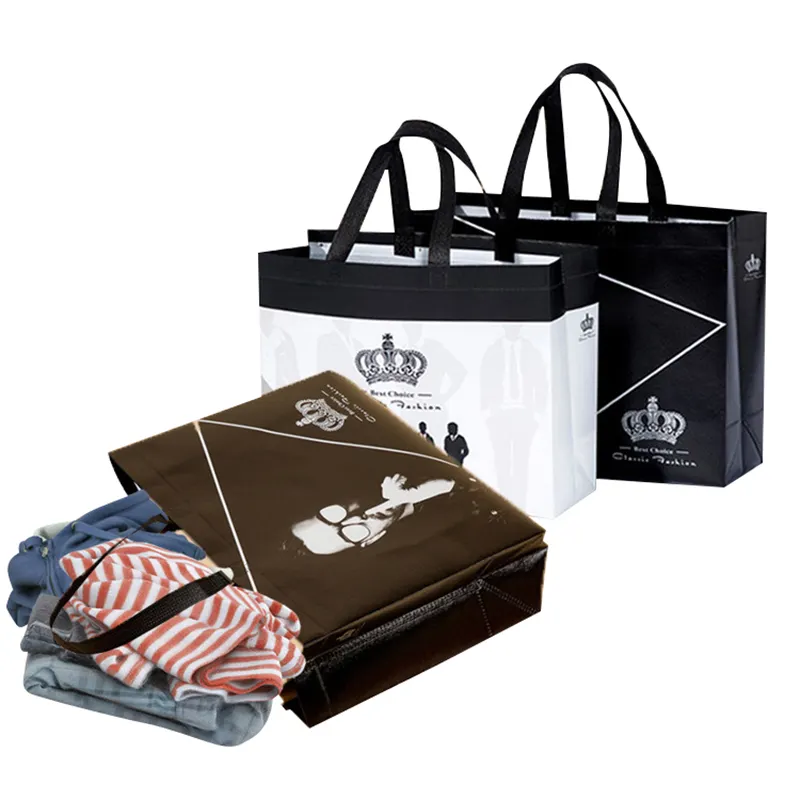 Оптовая продажа, готовые к отправке мужские нетканые сумки для упаковки одежды, рекламные большие нетканые сумки для супермаркета