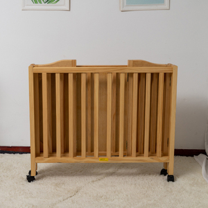 <span class=keywords><strong>Lit</strong></span> d'enfant pliable multifonction B2B, garde-corps latéral, peut être relevé et abaissé, grande taille, berceaux en bois pliables pour bébés - Product Image 2