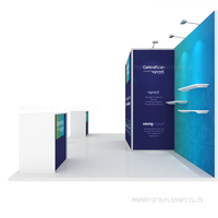 Stand d'exposition Tanfu Fair Trade 20x10, structure en aluminium, tissu tendu, montage facile, portable, tailles personnalisables pour les expositions