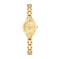 Jam Tangan Wanita Vintage Minimalis Baru Mewah Ringan Quartz Mini Bulat Elegan Tali Baja Tahan Karat Kasual Wanita Jam Tangan Kecil Emas