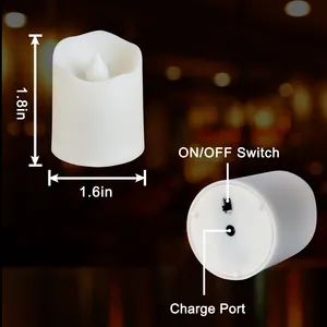 Bougie à LED rechargeable sans flamme avec mèche mobile