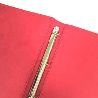 Carpeta de cuero PU para oficina, carpeta de archivos con Clip, cubierta dura personalizada, carpeta de anillas de 4 agujeros, carpeta de archivos de bolsillo, carpeta de anillas para oficina