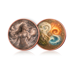 Pièce de monnaie Baddie Mythique des Quatre Éléments pour Femmes, 1 oz, en Cuivre Fin 999, avec Impression Colorée - Product Image 2