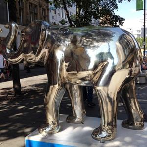 Buon prezzo vendita calda grande strada decorazione esterna in acciaio inox a grandezza naturale in metallo statue di elefante scultura - Product Image 3