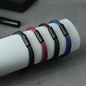 <span class=keywords><strong>Pulsera</strong></span> de Paracord <span class=keywords><strong>Militar</strong></span> de Acero Inoxidable al por Mayor, Grabada con Nombre, Ajustable, <span class=keywords><strong>Pulsera</strong></span> de Promesa para Él, Regalo - Product Image 2