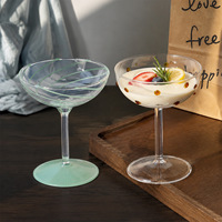 Flûtes à cocktail et coupes en verre soufflé à la main personnalisées en gros, verres à vin rouge à pois pour mariage