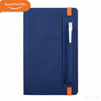 Carnet de notes A5 personnalisé avec logo, couverture rigide en PU, porte-stylo, agenda de bureau, journal