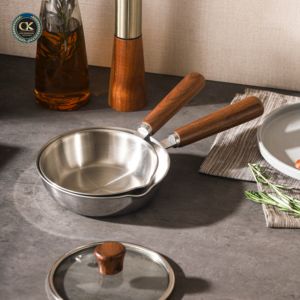 316 Three-Layer Steel Walnut Wood Handle Food Grade Skillets Nonstick Household Fry <strong>Pans</strong> 316 Stainless Steel <strong>Frying</strong> <strong>Pan</strong> - Product Image 2
