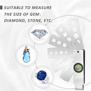 Suministros de herramientas de joyería Medición de diamantes plegables y medidor de detección Ventilador/Gemas redondas Calibradores de medición de diamantes de piedra - Product Image 1