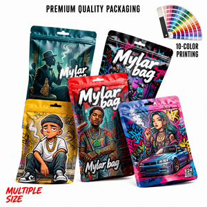 Op maat gemaakte digitale print 1g 3,5g 7g 14g Mylar stand-up pouch hersluitbare zip lock geurdicht verpakking Mylar zakjes - Product Image 1