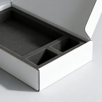 Boîtes d'expédition en carton ondulé blanc personnalisées avec insert en mousse pour ordinateur portable et appareils électroniques, boîte d'emballage protectrice, boîte pliante en kraft