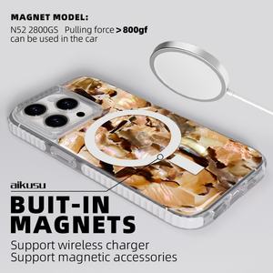 Funda Personalizada 3 en 1 para Teléfono con Madreperla, Funda Magnética Transparente Mate de TPU y TPE para iPhone 16 15 14 13 12 Pro Max - Product Image 3