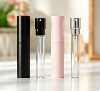 Flacon pulvérisateur en verre rétractable 10 ml, pulvérisateur argenté, emballage cosmétique de voyage multicolore
