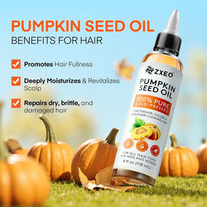 髪の成長のためのパンプキンシードオイル100% 純粋な生の自然な冷たい押された乾燥した損傷した髪とボリュームの女性と男性 - Product Image 2