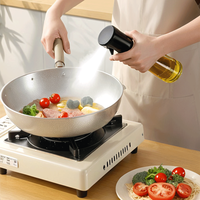 Vente en gros 200ml Vaporisateur d'huile d'olive en verre Distributeur de vinaigre Pulvérisateur d'huile de cuisson rechargeable pour friteuse à air BBQ