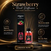 Diffuseur de parfum d'ambiance en verre de luxe 110 ml avec senteurs cerise, fraise et orange