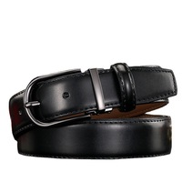 Ceinture en cuir de vachette réversible pour homme, boucle à ardillon, noir et marron, style business décontracté, OEM