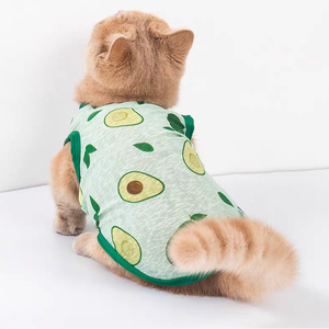 Gilet anti-chute de poils pour animaux de compagnie SummerThin, respirant et frais, motif imprimé anti-adhérent, adapté aux petits chiens et chats - Product Image 4