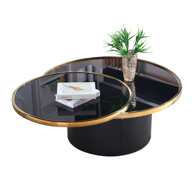Барокко мебель для гостиной круглый закаленный стеклянный Топ Роскошный центральный журнальный столик