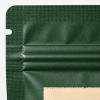 Emballage de café réutilisable sur mesure, pochette écologique à fermeture éclair, sac à café en plastique biodégradable avec fenêtre