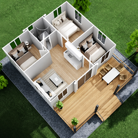 Villa de villégiature modulaire extensible en acier de 40 pieds avec 3 chambres et salle de bain pour île tropicale – Maison conteneur préfabriquée modulaire