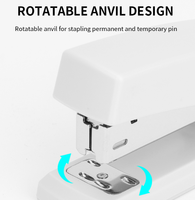 Deli E0425 # Agrafeuse # 25 feuilles, 24/6 et 26/6 # Agrafeuse à demi-coup noire, grand angle, grande ouverture, pieds antidérapants, enclume rotative