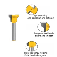 Fresa de ranurado en T de acero de tungsteno con vástago de 1/4\" para cerraduras de cajones, para construcción de cajones y carpintería, personalizable ODM/OEM